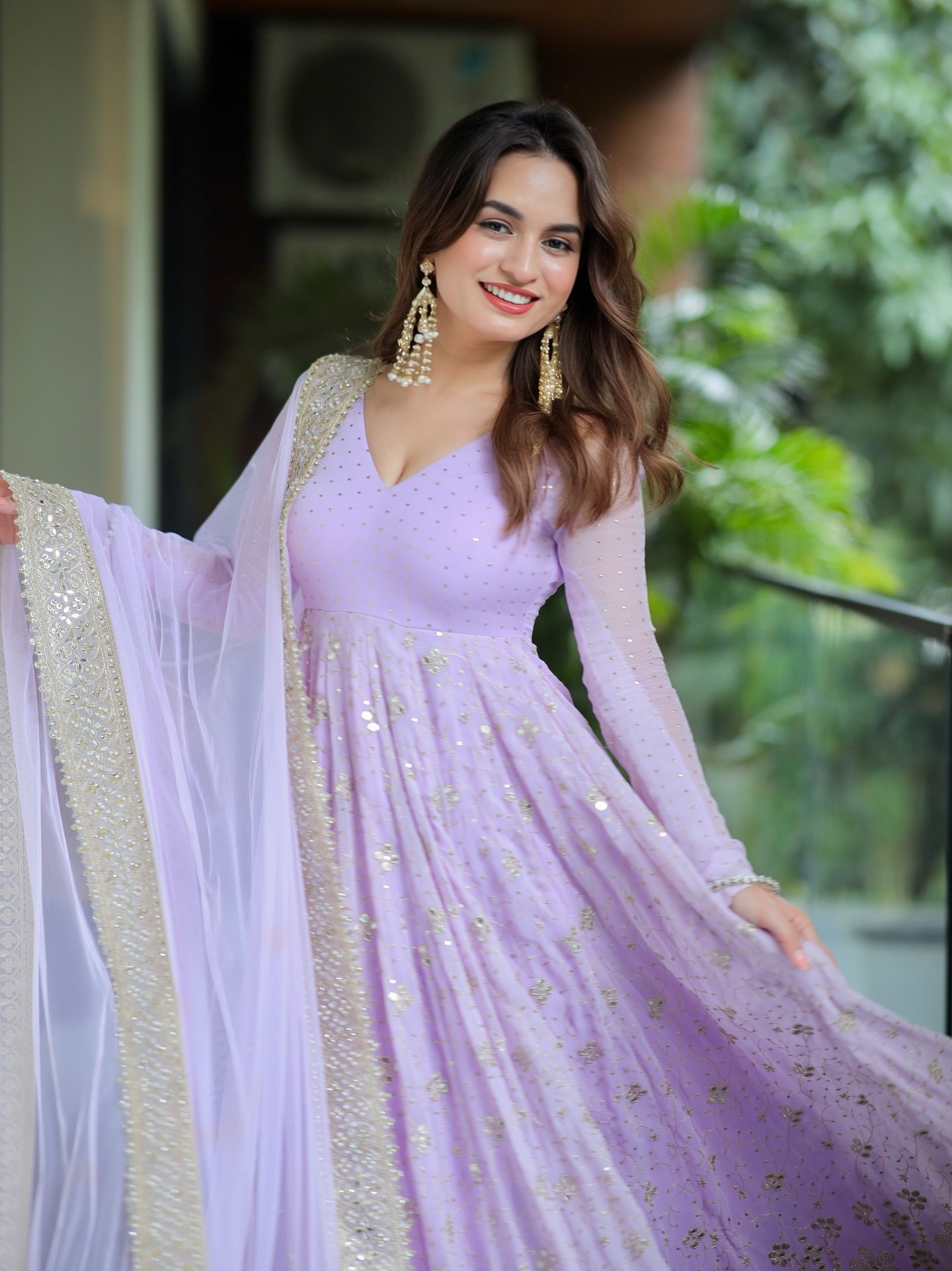 Pridha Purple Anarkali Suit Set